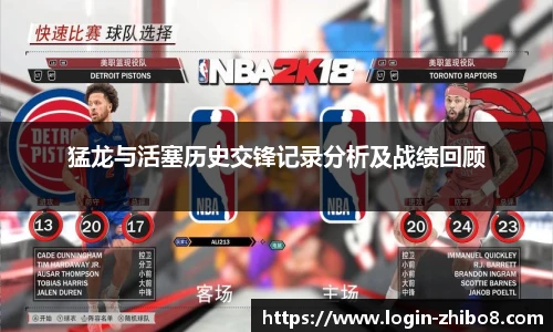 猛龙与活塞历史交锋记录分析及战绩回顾